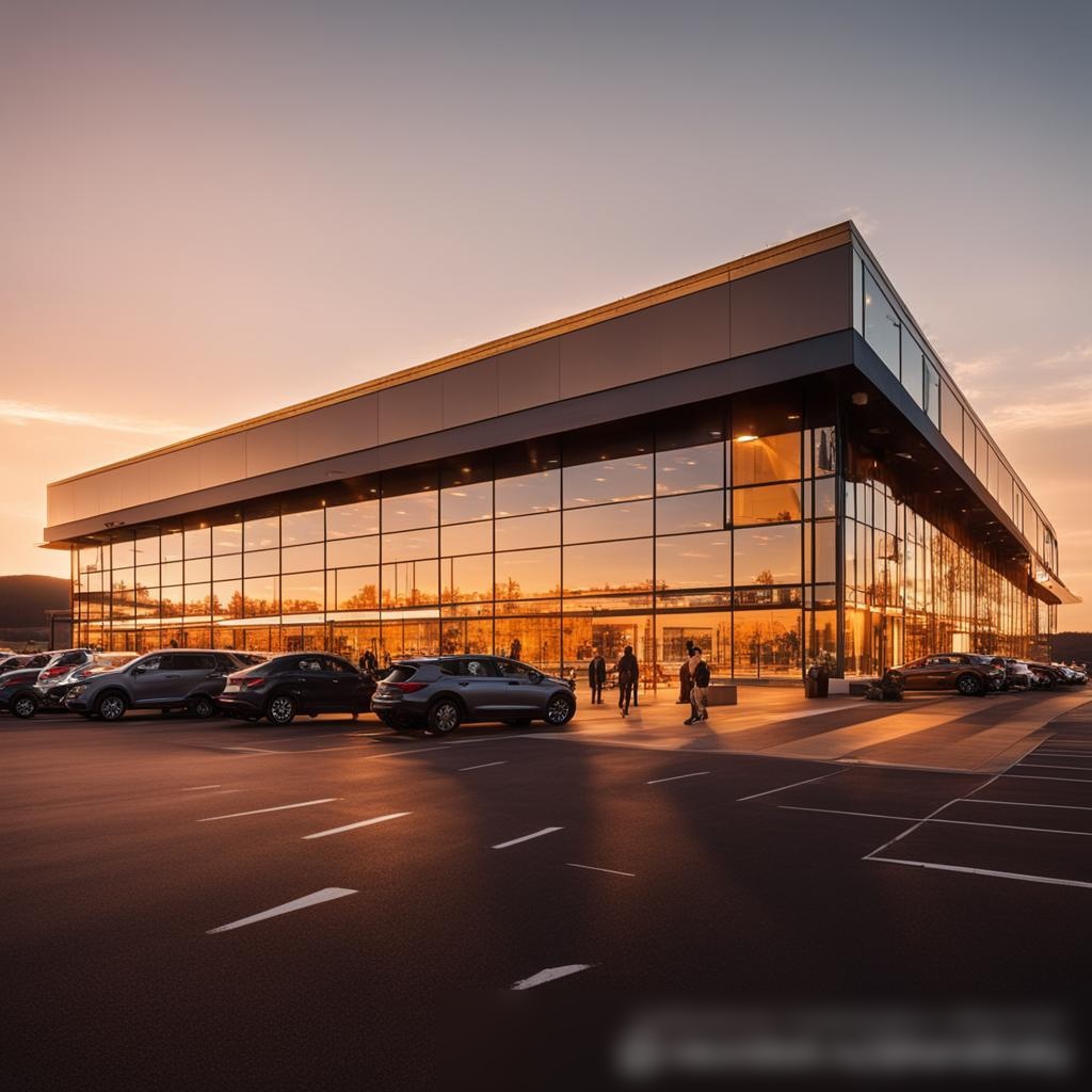 Экстерьер большого строительного магазина в сумерках - Пример 3