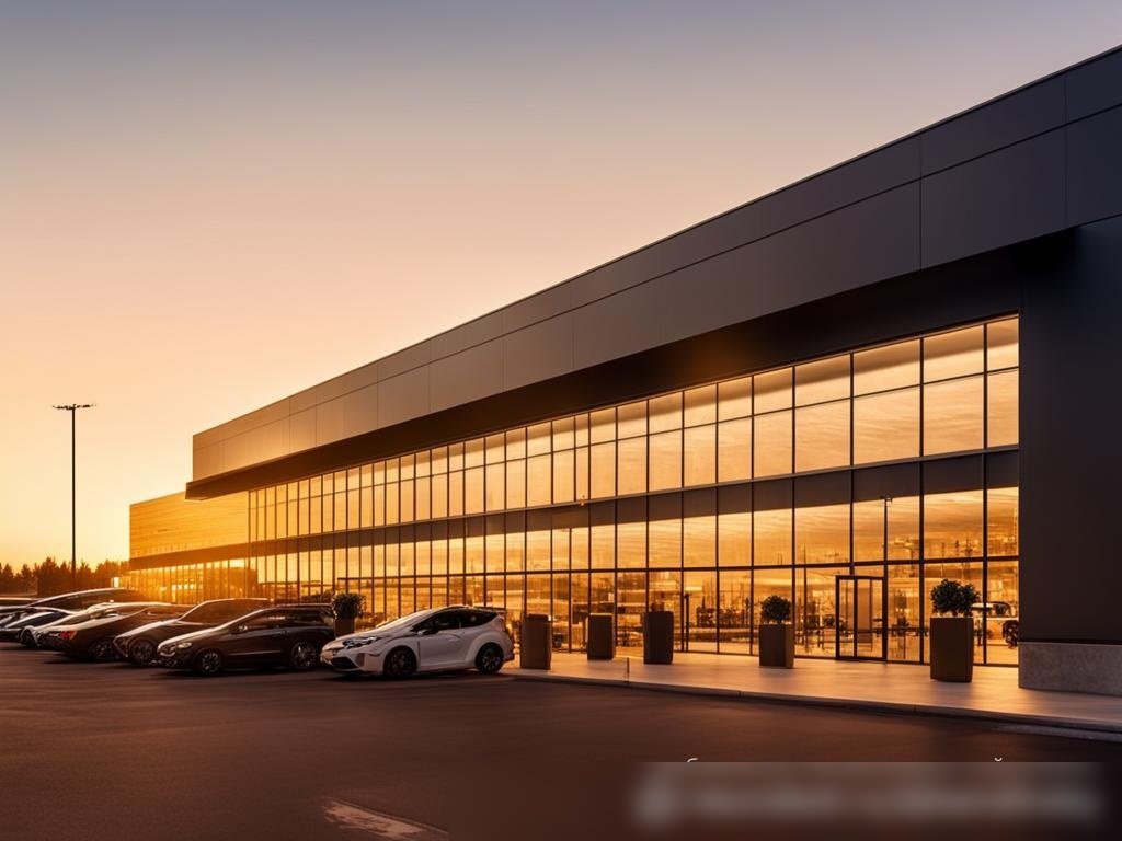 Экстерьер большого строительного магазина в сумерках - Пример 4