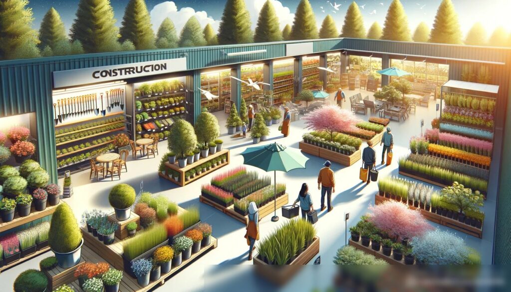 Динамичный вид садового центра строительного магазина - Пример 2