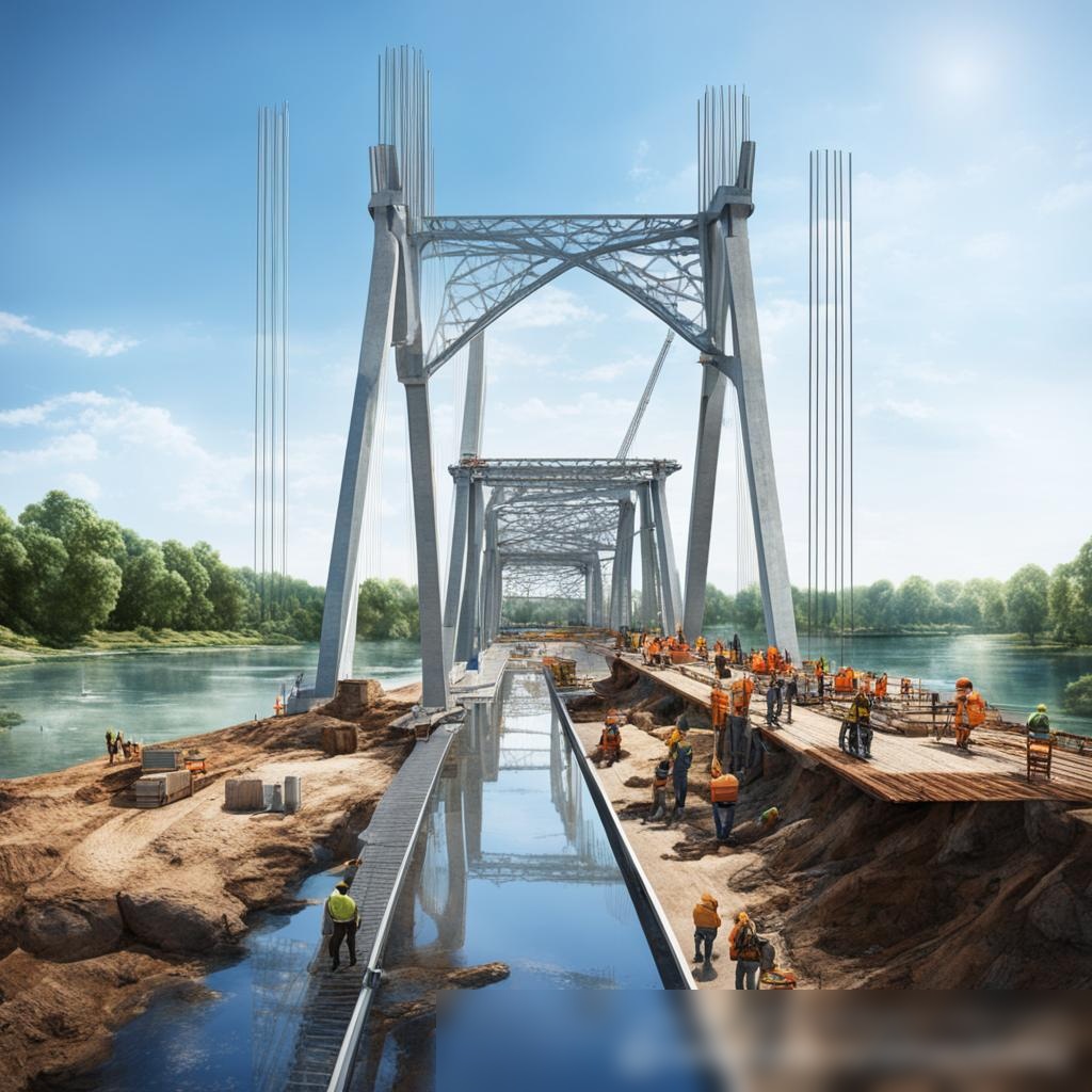 Изображение строительства современного моста - Пример 3
