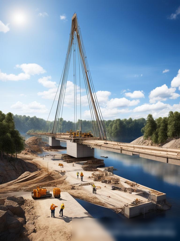 Изображение строительства современного моста - Пример 5