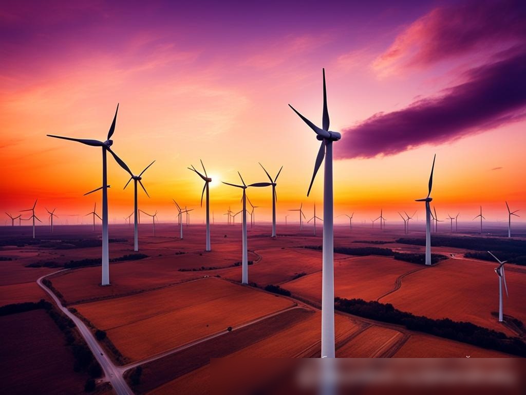 Изображение ветряной фермы на закате - Пример 4