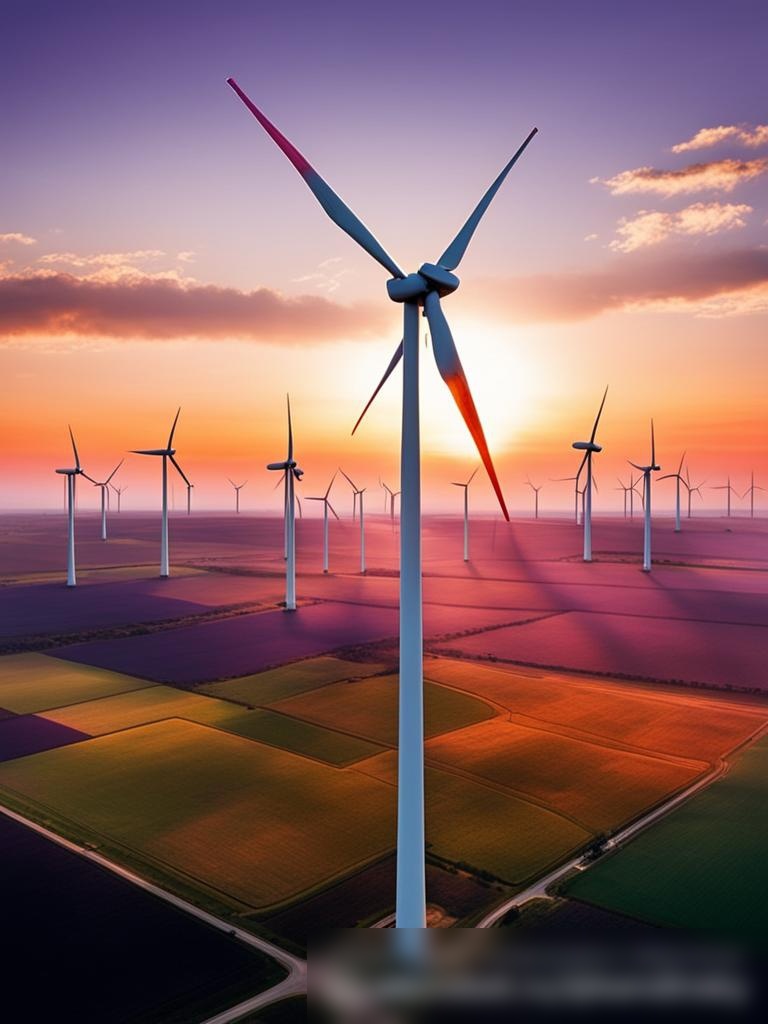 Изображение ветряной фермы на закате - Пример 5