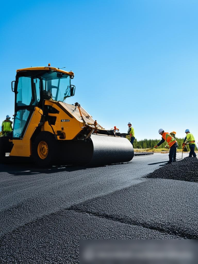 Сцена строительства асфальта на городской дороге в России - Пример 5