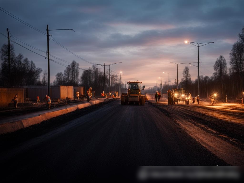 Асфальтирования дорог - Пример 1