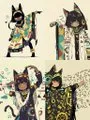 Colorful Cat Deity Dancers - Пример 4