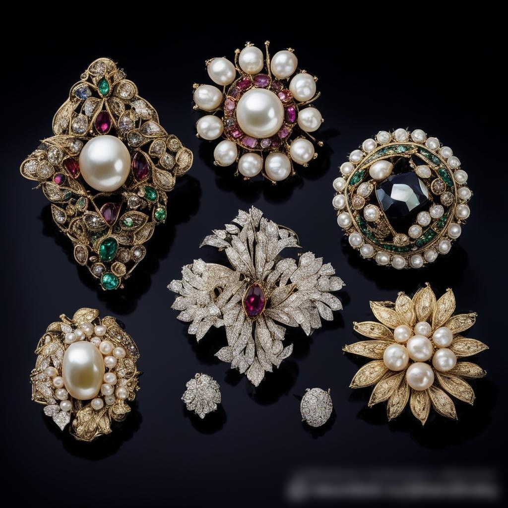 Крупный план роскошной коллекции винтажных ювелирных изделий - Пример 3