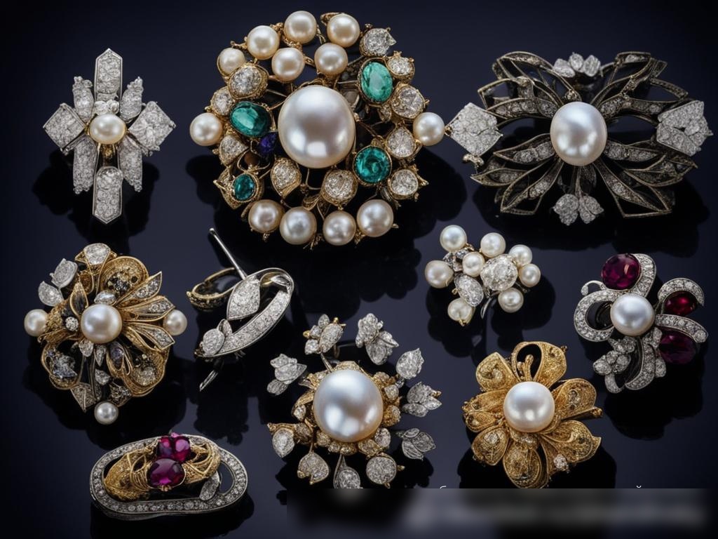 Крупный план роскошной коллекции винтажных ювелирных изделий - Пример 4