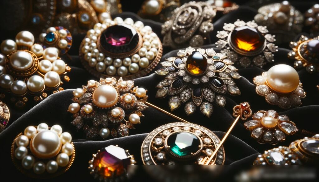 Крупный план роскошной коллекции винтажных ювелирных изделий - Пример 1