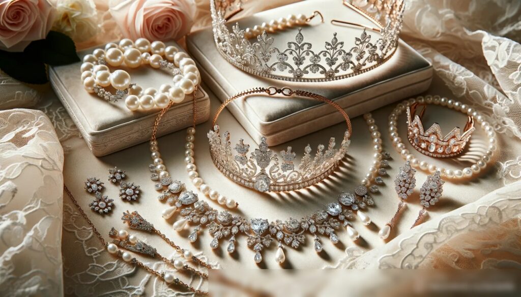 Элегантные свадебные украшения на кружевном фоне - Пример 1