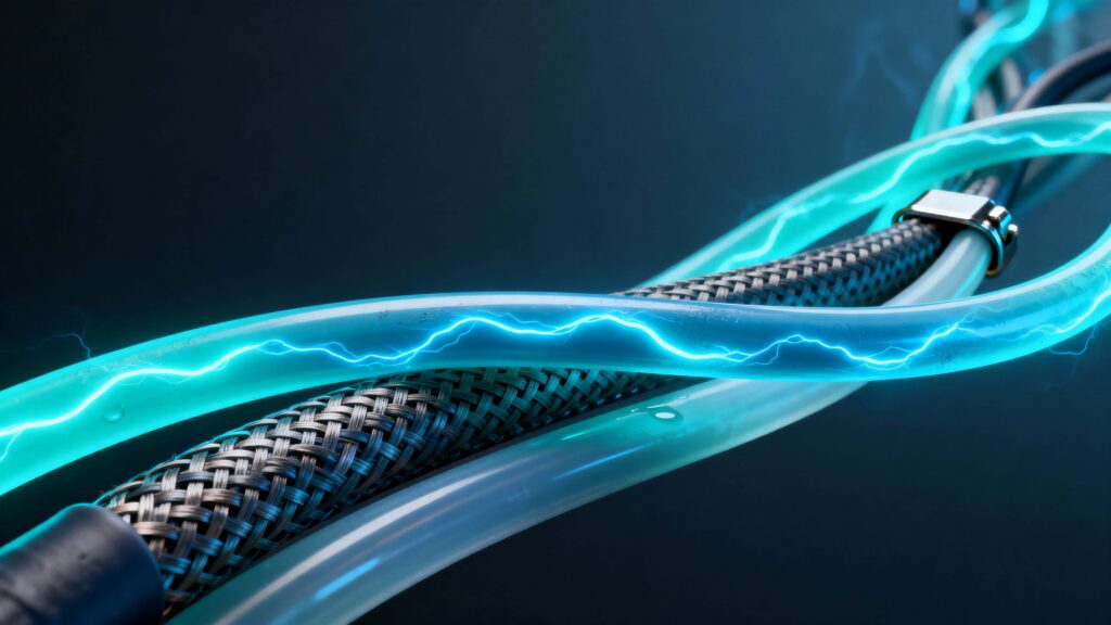 Abstract Energy Cables Twisting Light - Пример 1