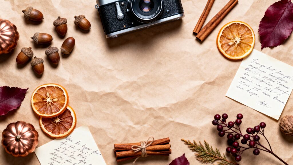 Autumn flat-lay still life symmetry - Пример 1