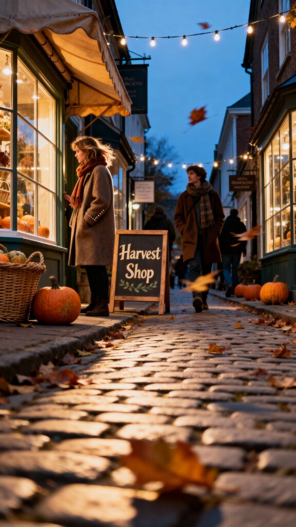 autumn storefront street scene - Пример 1