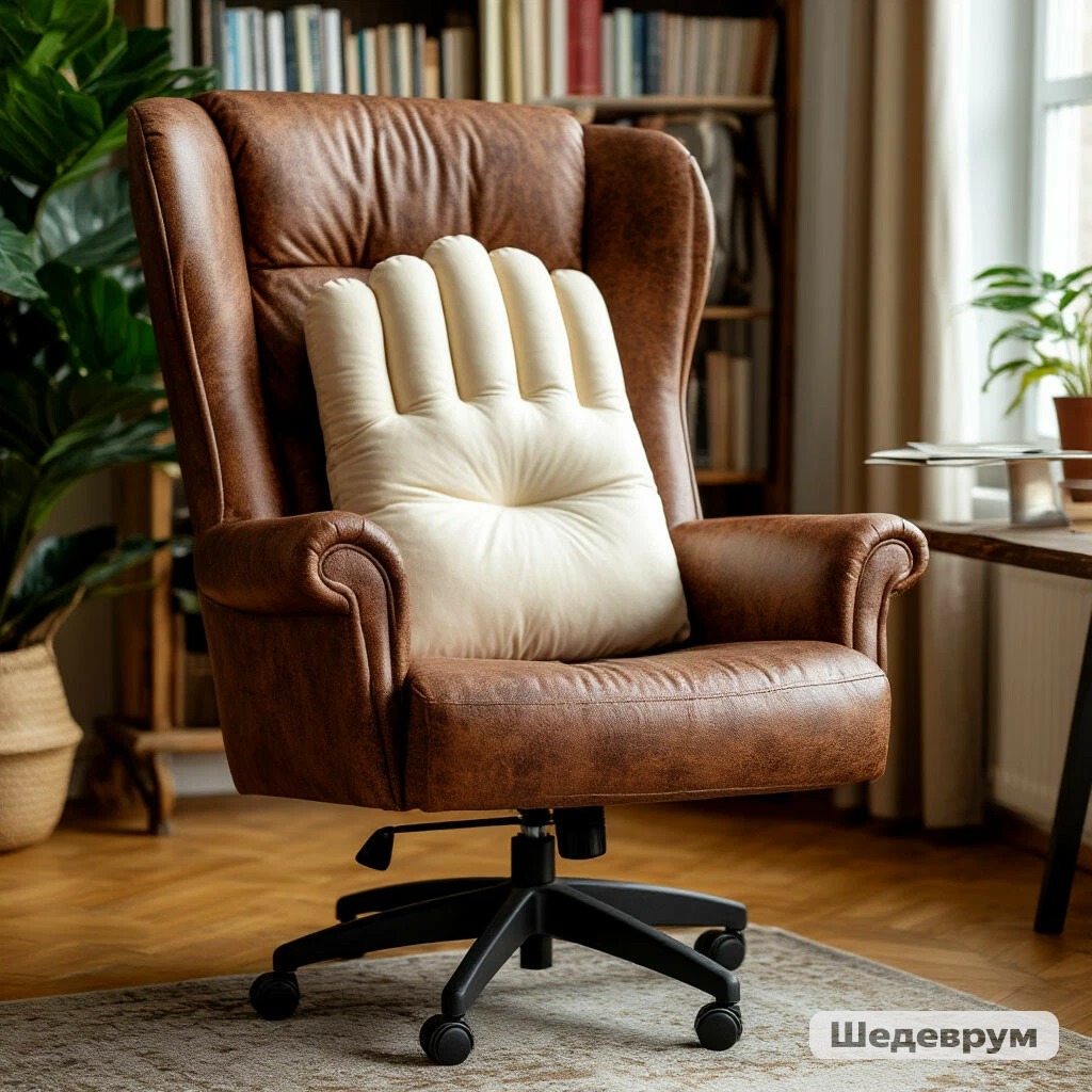 образ подушки в форме руки, ладонью вниз(верх), для офисного кресла «Престиж». - Пример 4