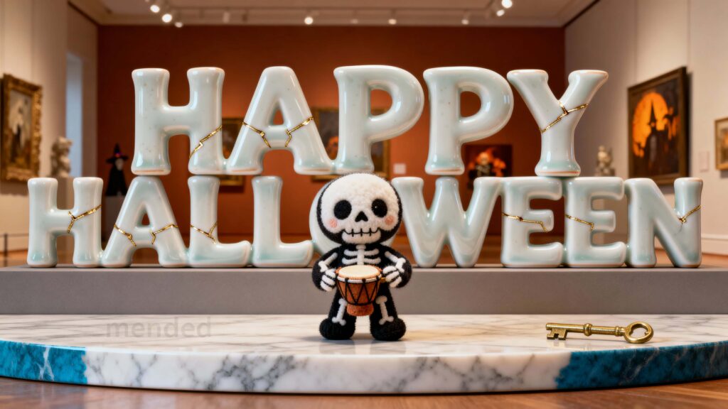 Bone-China Halloween Sculpture Table Display - Пример 1