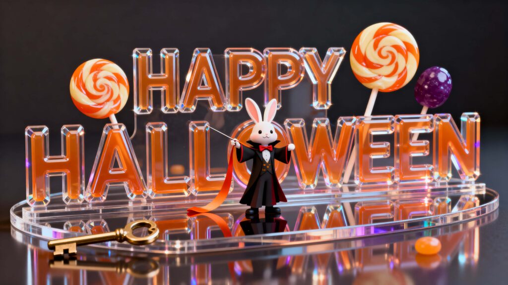 bunny-magician pulling ribbon from O - Пример 1