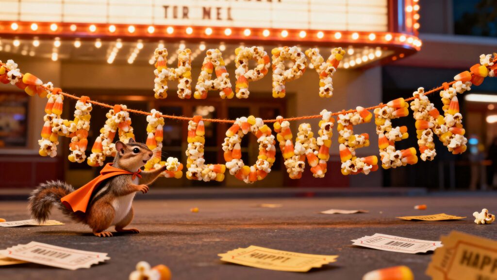 Chipmunk Tossing Popcorn Garland - Пример 1