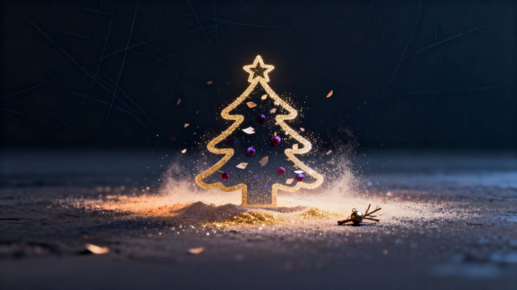 Christmas icon made from glowing dust - Пример 1