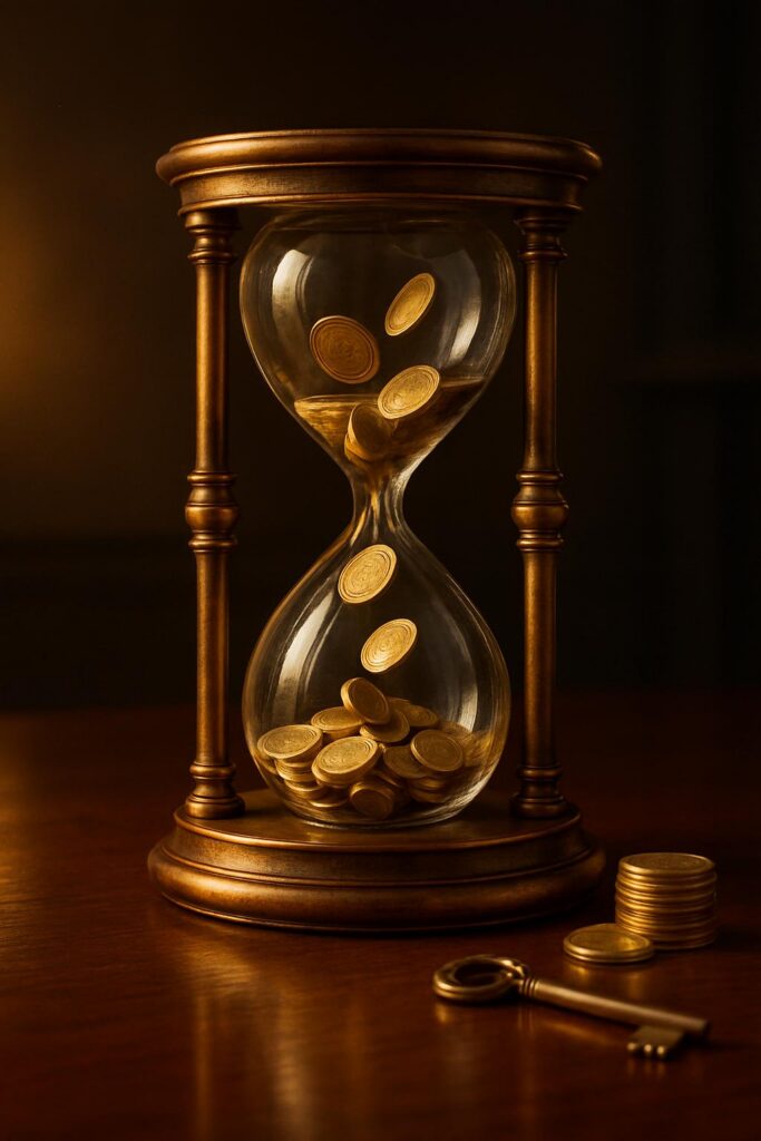 coins-sand hourglass of worth - Пример 1