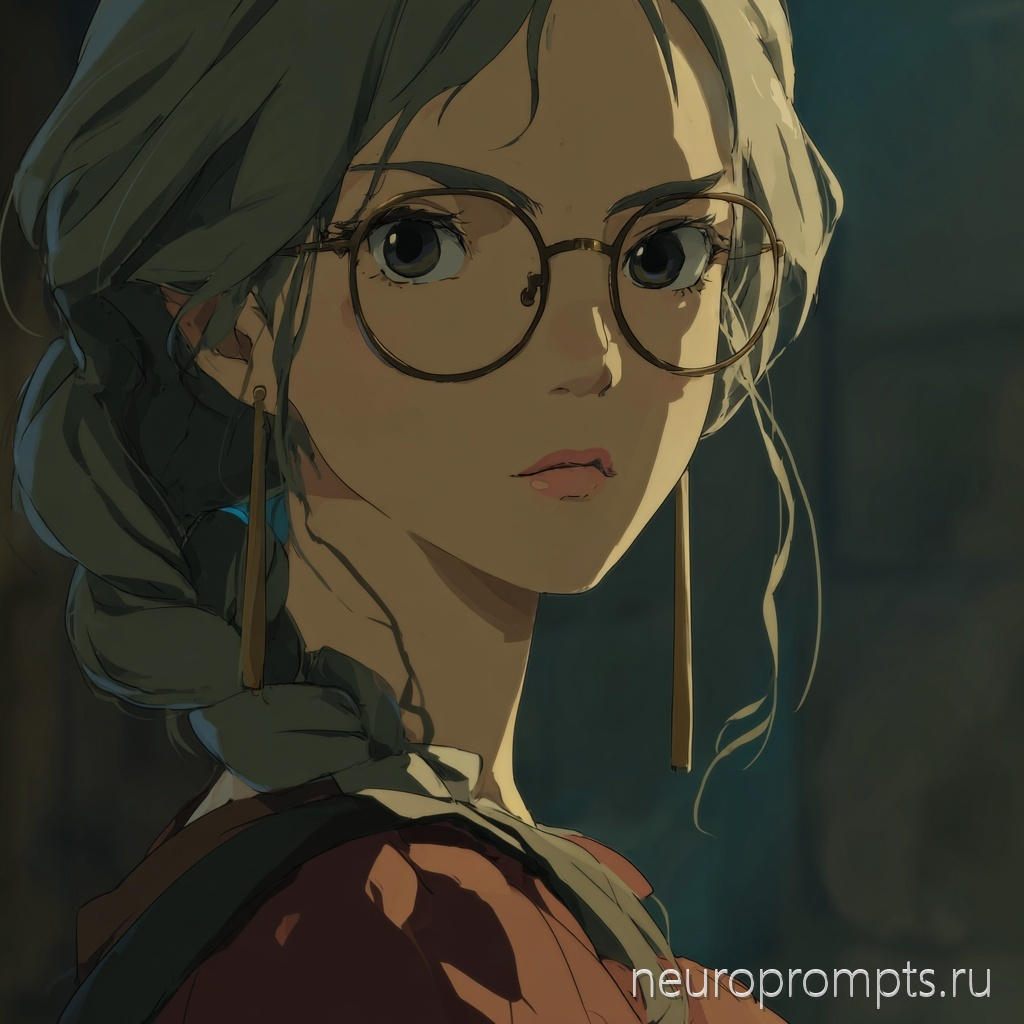 Девушка в очках —sref 2131889852 - Пример 1