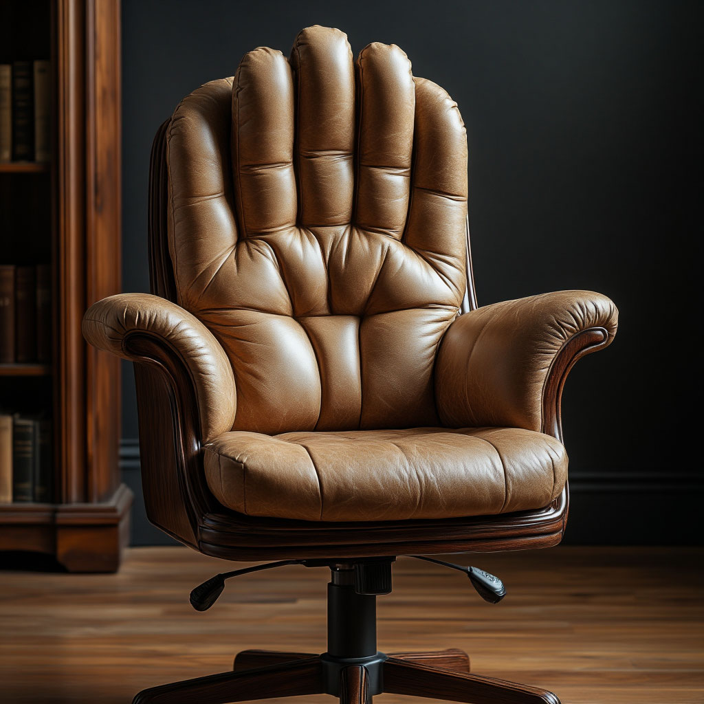 образ подушки в форме руки, ладонью вниз(верх), для офисного кресла «Престиж». - Пример 1