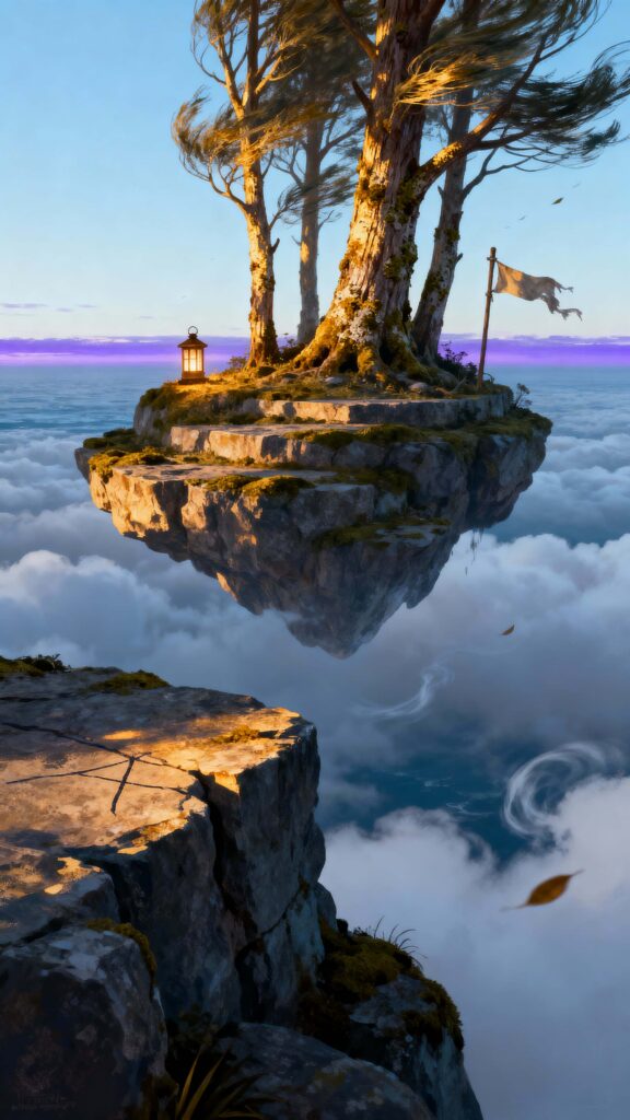 Floating island storybook environmental illustration - Пример 1