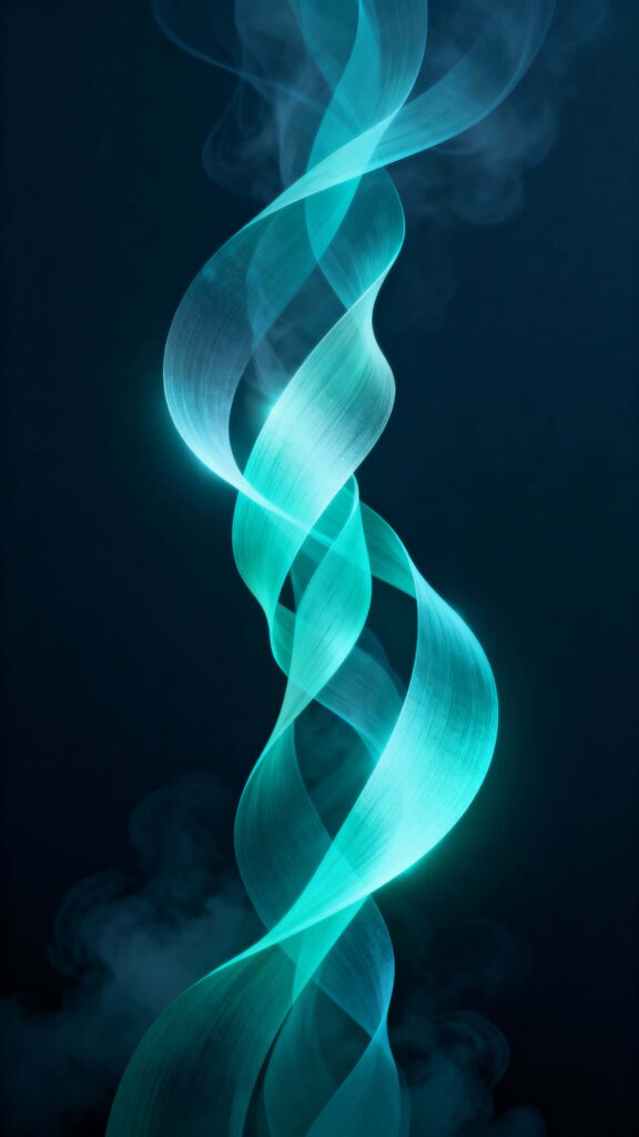 Flow-field ribbons emitting aqua light - Пример 1