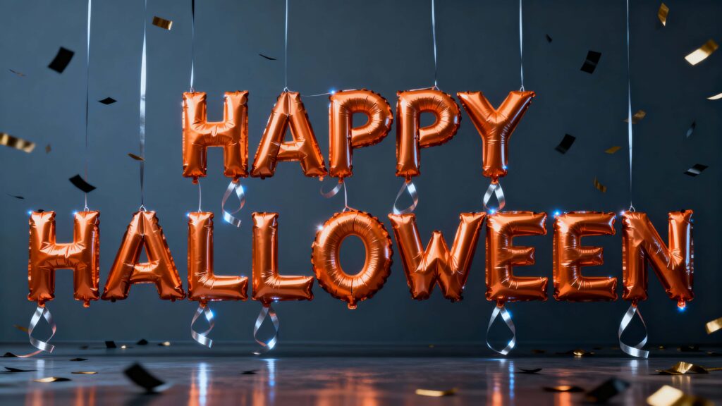 Foil Balloon HAPPY HALLOWEEN Typography - Пример 1