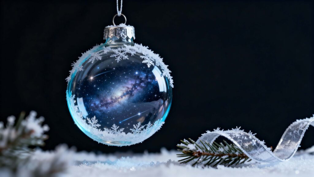 Galaxy in a Christmas ornament scene - Пример 1