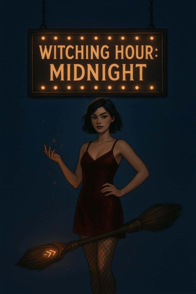 Gen-Z witch beneath marquee letters - Пример 1