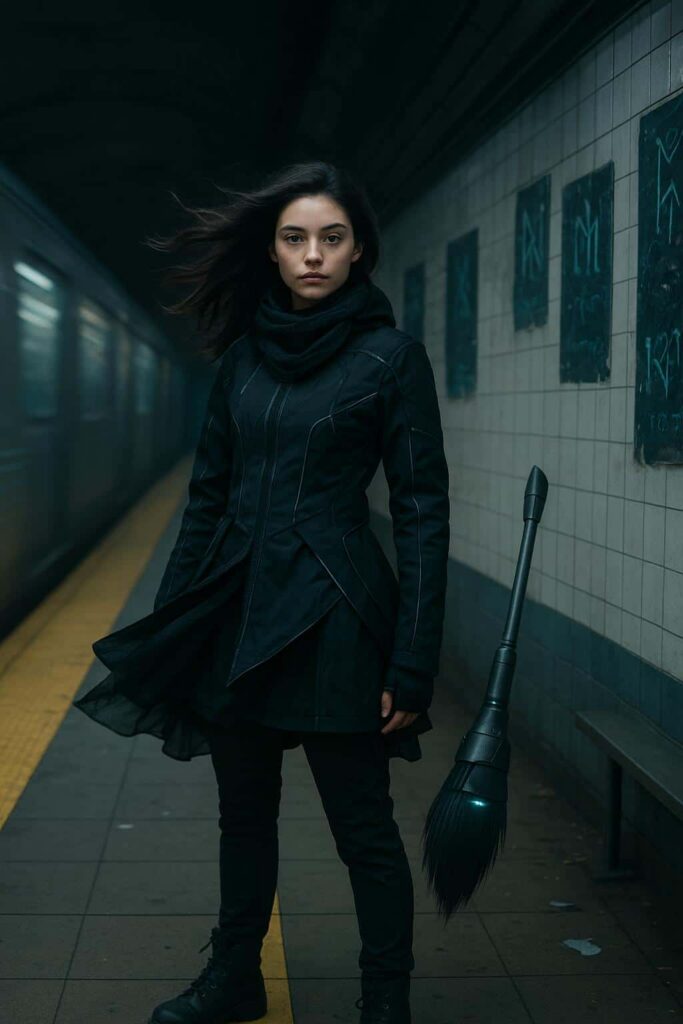 Gen-Z Witch on Subway Platform - Пример 1