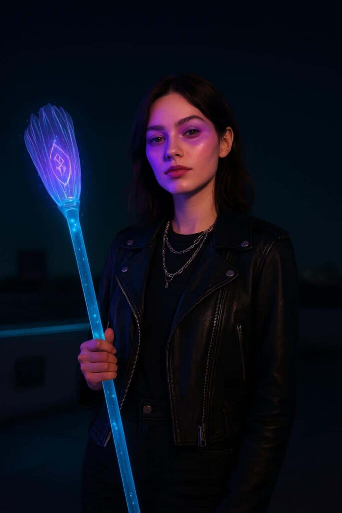 Gen-Z witch rooftop portrait - Пример 1