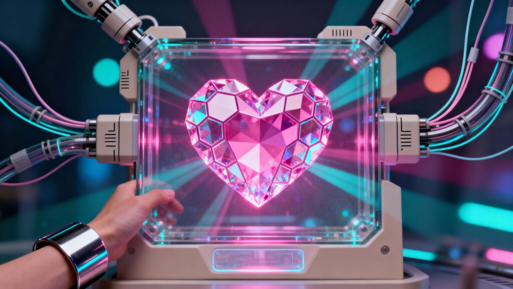 Geometric Heart Built from Hexagonal Segments - Пример 1