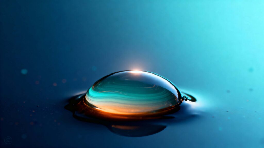 Glass dome bubble on teal base - Пример 1