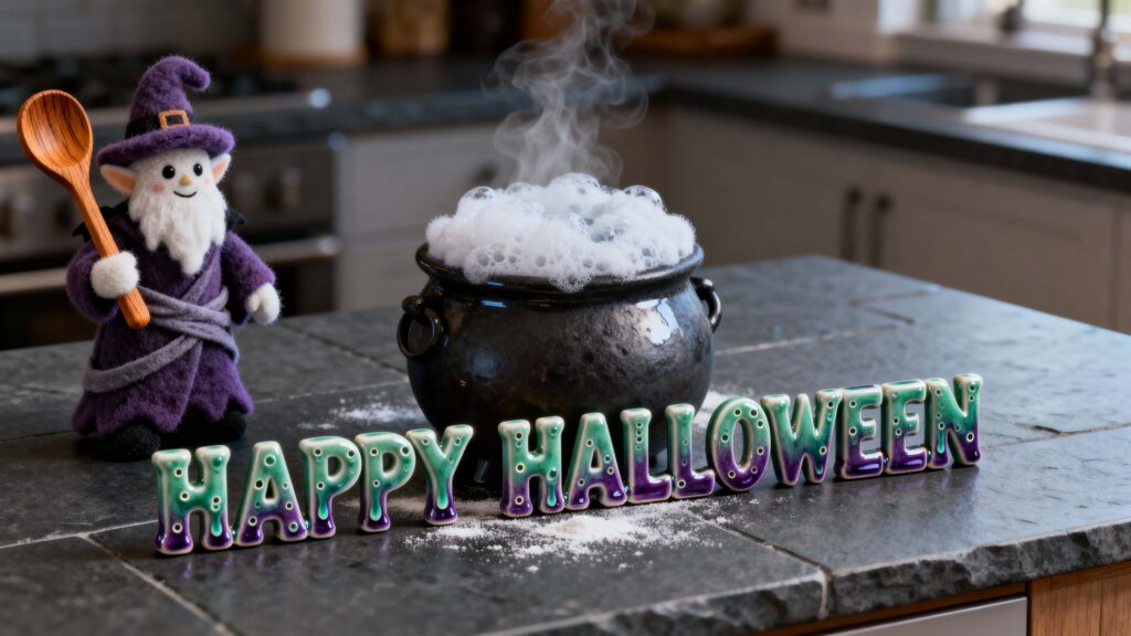 glossy ceramic HAPPY HALLOWEEN letters - Пример 1