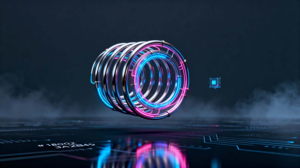 Glowing Circuit Spiral in Cyber-Dream - Пример 1