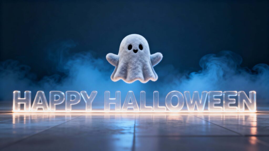 Halloween frosted glass text scene - Пример 1
