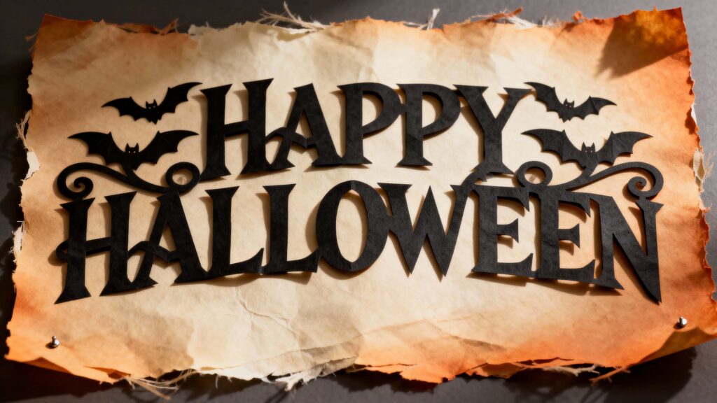 Halloween paper-cut lettering macro close-up - Пример 1