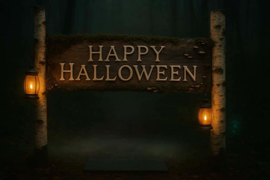 Hand-carved driftwood halloween sign - Пример 1