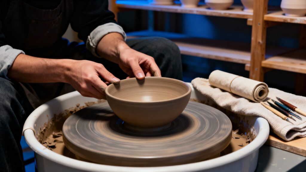 Hands Shaping Clay Bowl in Studio - Пример 1