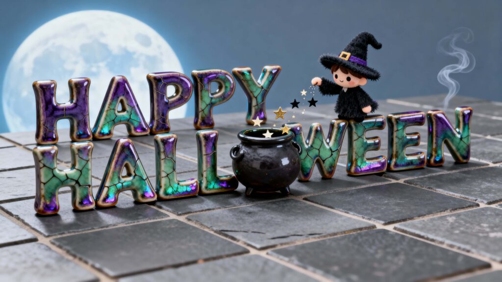 Happy Halloween glossy ceramic letters - Пример 1