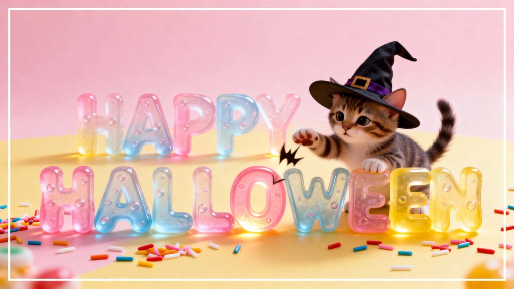 Happy Halloween gummy-glass scene - Пример 1