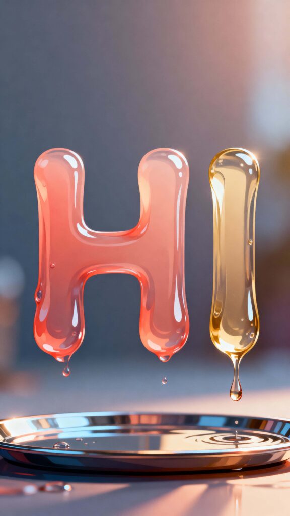 HI letters formed by liquid shapes - Пример 1