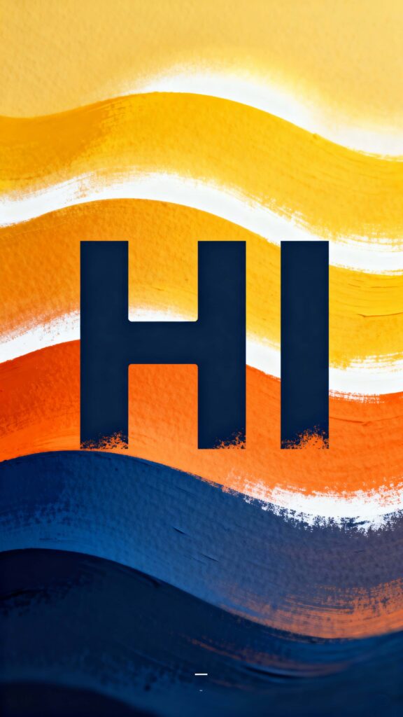 HI stencil typography on gradient waves - Пример 1