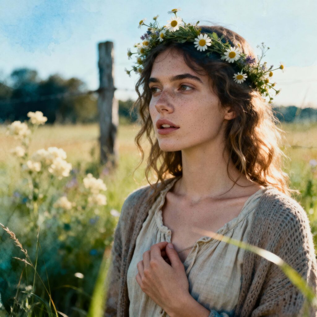 Hippie woman portrait outdoors - Пример 1