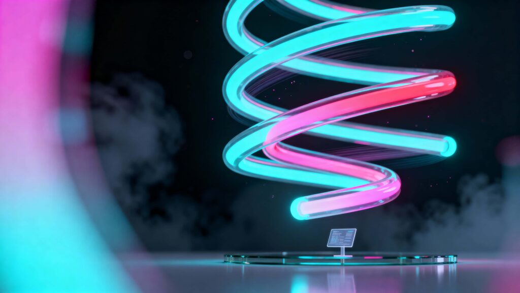 Holographic DNA Helix Floating - Пример 1