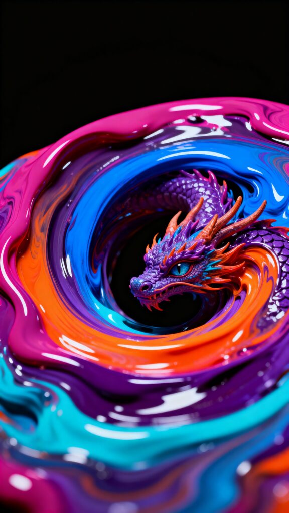 Hyper-Realistic Molten Paint Vortex - Пример 1