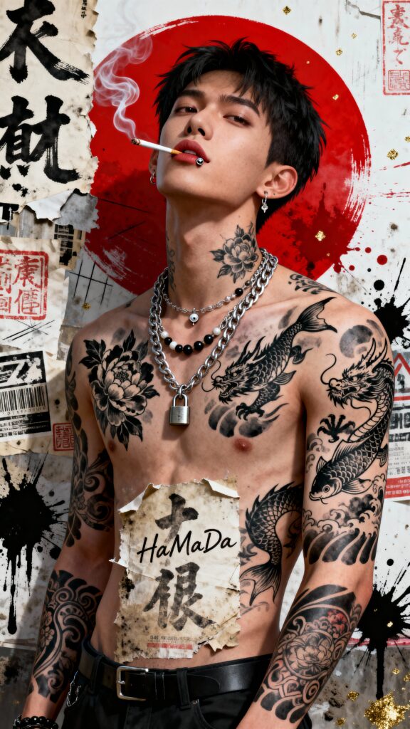 Hyperrealistic Manga Streetart Portrait — Urban Rebel (9:16) - Пример 1