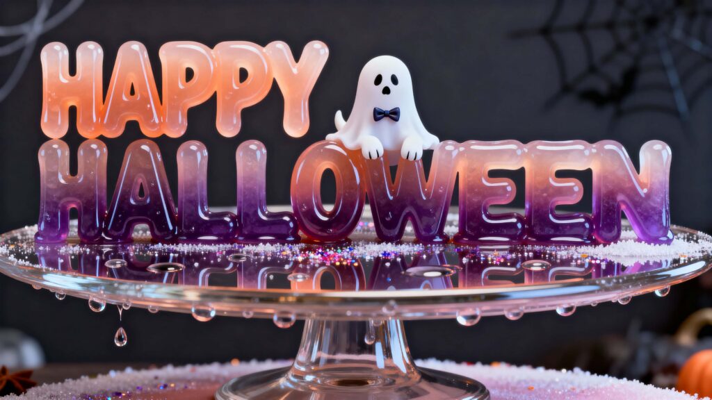 Jelly Halloween Lettering with Dog - Пример 1