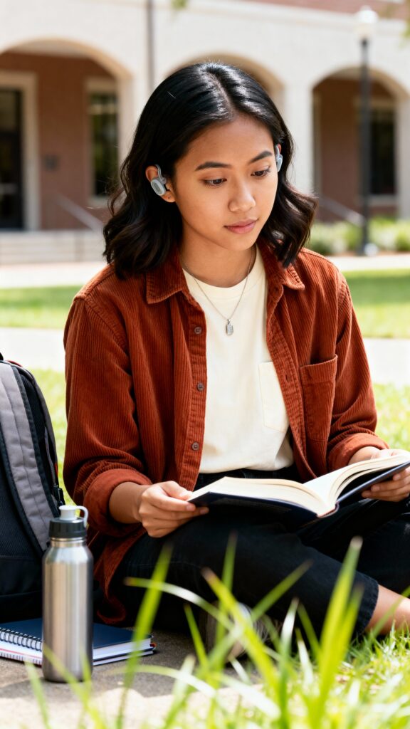 Lan reading on campus quad - Пример 1